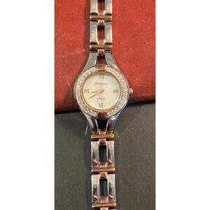 Women's 25mm Rose Gold and Silver Tones Armitron Now Watch,  MOP Face